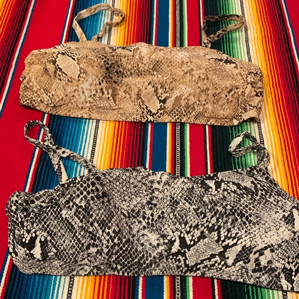 Time and Tru Snake Skin Bikini Tops, 2for1